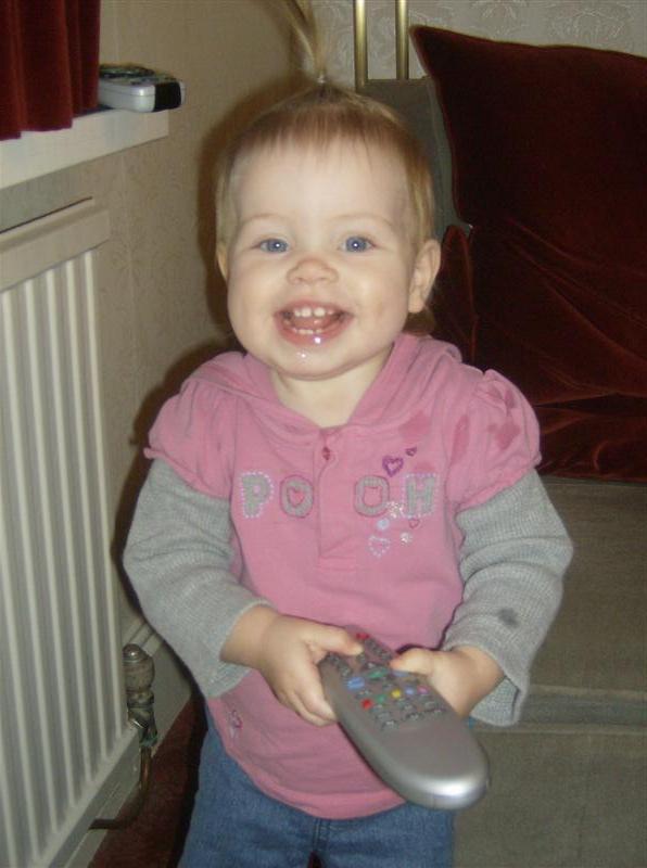 Jess_Remote.JPG - UK - I have the remote!  You have to watch what I want. - BBC 1 here we come!?...